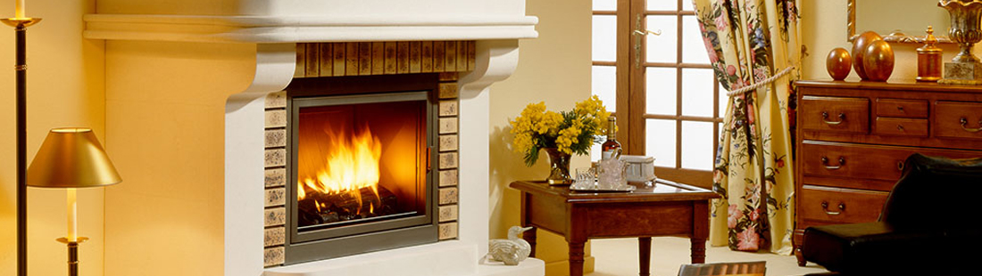 A modern fireplace in a home